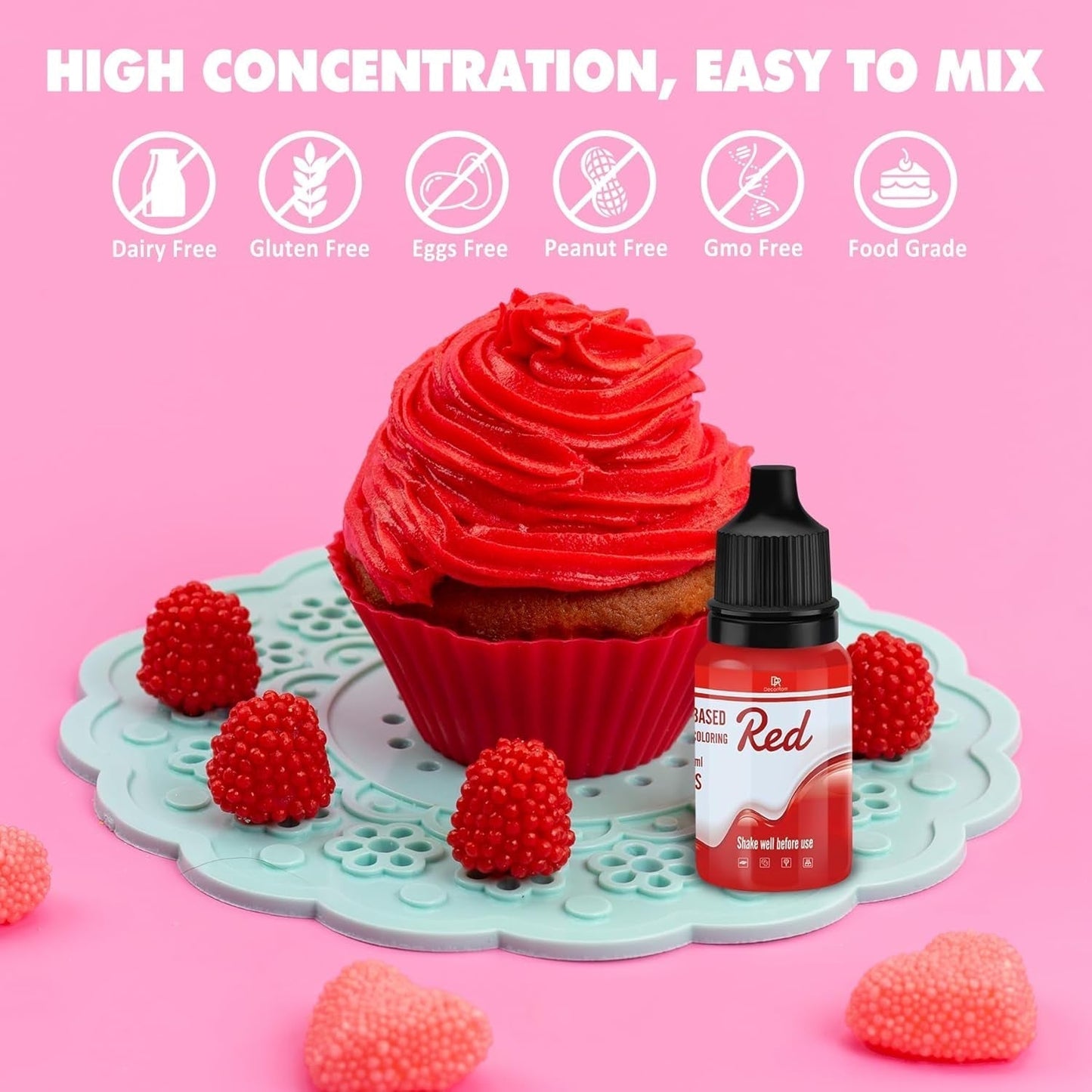 Farces à mélanger pour chocolat - 26 couleurs de colorants à base d'huile pour fondant, décoration de gâteaux, dos - Colorant alimentaire fluide pour beurre de cacao, crème au beurre, cuisine - 6Ml Je Naty Shop