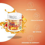 Ironmaxx Phantasty - Pêche crémeuse Dose de 250G | Vegan Geschmackspulver Mit Echten Frucht-Oder Nussstückchen | Perfekter Zuckerersatz Édulcorants Naty Shop