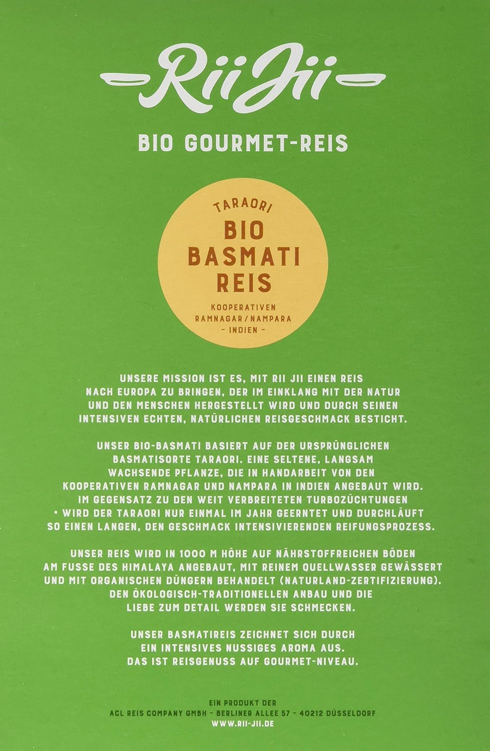 Riz Basmati blanc biologique Taraori, FairTrade Naturland, 500 g
