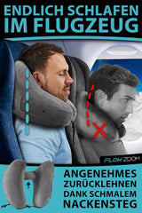 FLOWZOOM AIR Oreiller Cervical Gonflable avec Capuche - Oreiller Cervical Avion - Oreiller de Voyage - Oreiller Cervical Gonflable Rapide - Oreiller Avion - Oreiller de Voyage - Oreiller Cervical pour Adultes (Gris) Oreillers Cervicaux Orthopédiques Naty Shop