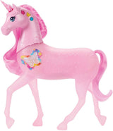 Licorne Barbie qui brille dans le noir avec 20 combinaisons interactives d'effets lumineux, sonores et musicaux pour jouer avec des boutons-poussoirs et des coups de tête, JCP78