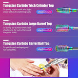 Depvko 30 pièces embouts de coupe-ongles, 3/32'' en céramique pour ongles, acrylique, diamant, haut-fil, Hartmetall, fer à repasser pour maison de salon, gel, manucure, atelier de coiffure (avec 3 étuis)