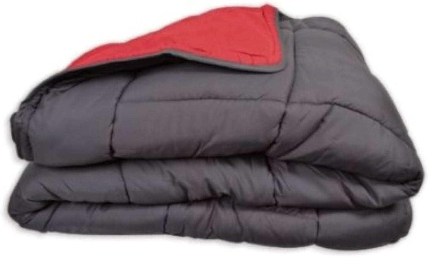 Housse de couette Calgary Polyester gris/rouge, Polyester, Gris/rouge, 200X140X1 Cm Couettes et couettes Naty Shop 220X160X1 cm