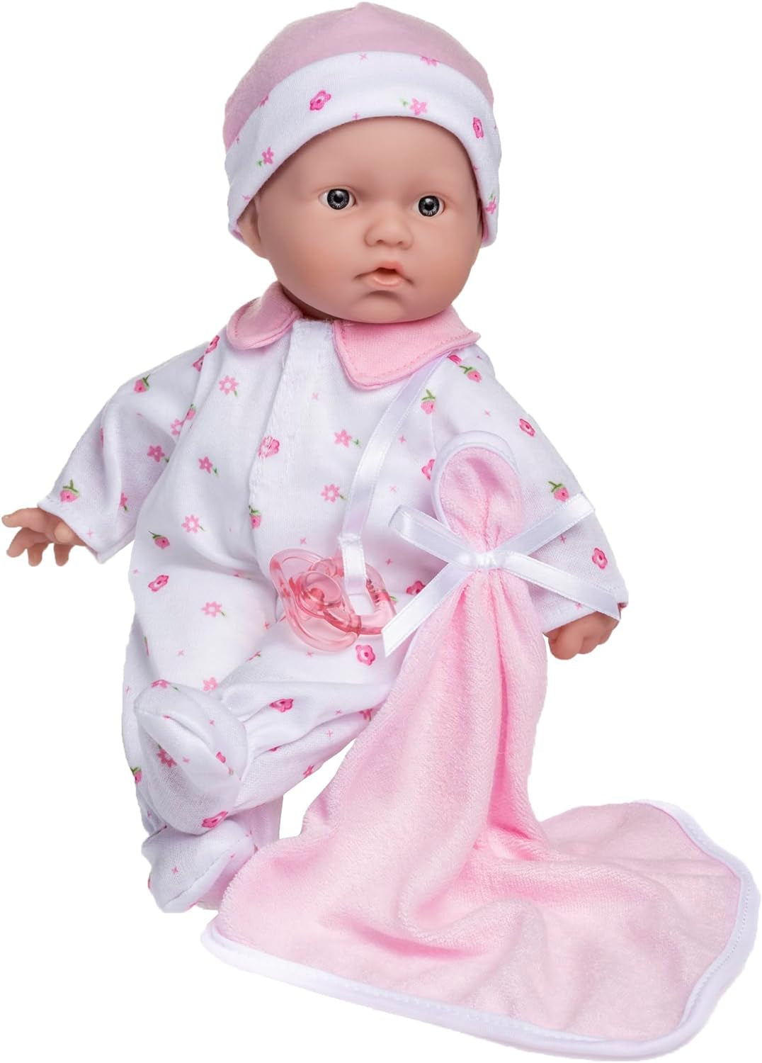 JC Toys La Baby Kaukasisches Babypuppen-Set - Weiche 28 cm Babypuppe, Washbar, Abnehmbares rosa Outfit mit Hut, Decke & Schnuller, Für Kinder ab 12 Monaten