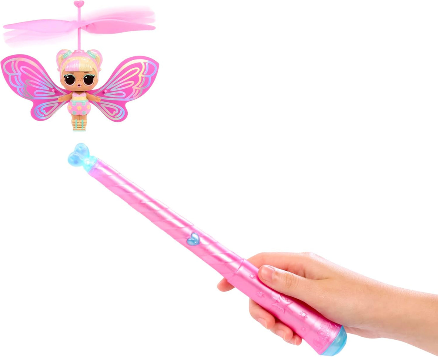 Mdr Surprise ! Magic Flyers Fairies Tots - Flower Child - Comprend 1 poupée et 1 baguette magique dans un paquet en forme de fleur, 2 à collectionner, Rose
