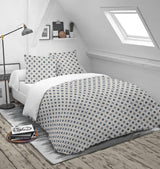 Blanrève Housse de couette Imprimée ou unie, Tempérée, Pour lit simple, Ecologique, Facile d'entretien, 140 X 200 Cm, Blanc, Gris Couettes et couettes Naty Shop Blanc, gris 140 X 200 Cm