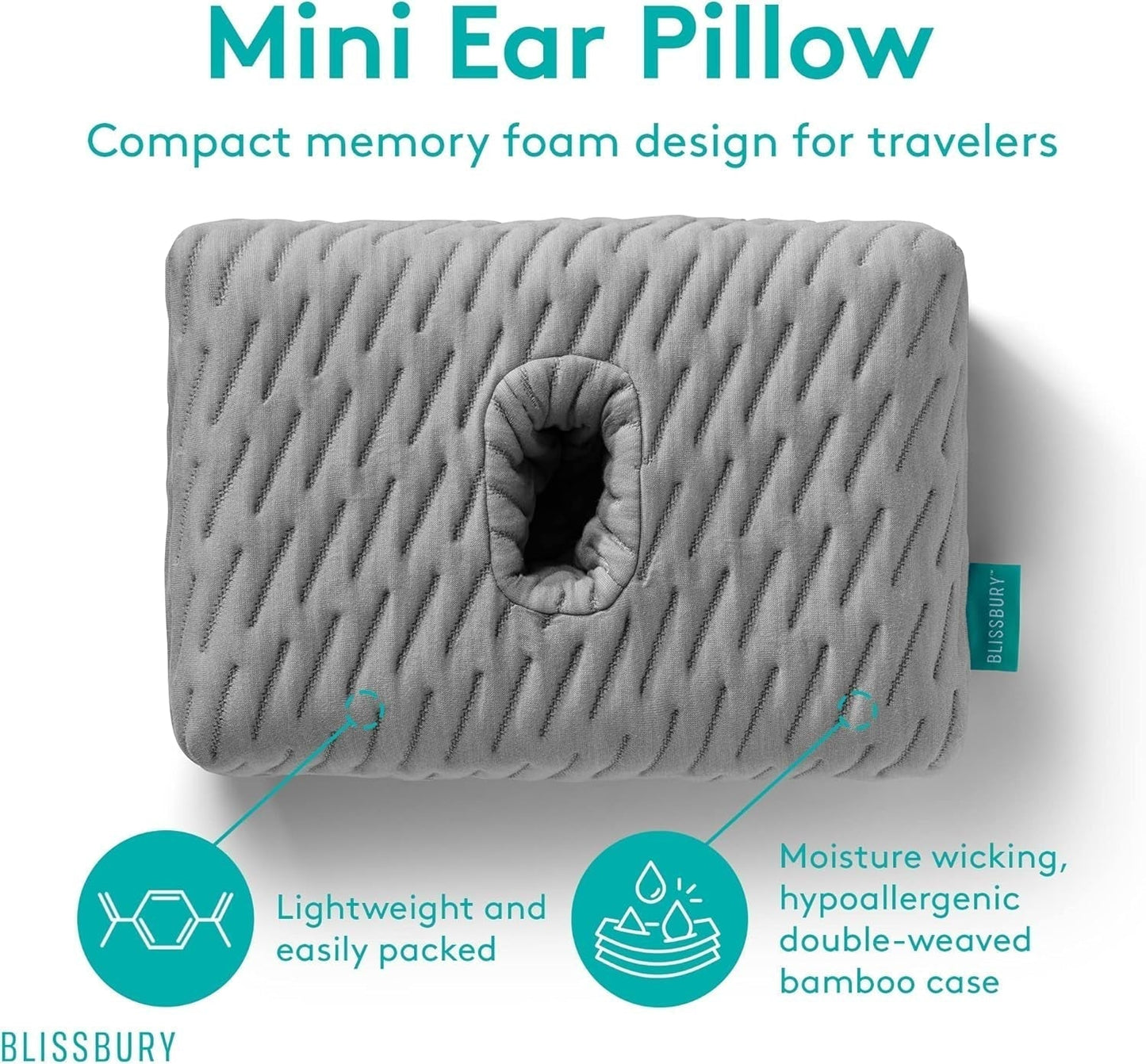 Mini coussin d'oreille BLISSBURY pour personnes souffrant de douleurs aux oreilles Naty Shop coussinets standards