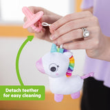 Sucette en peluche Bright Starts SootheMate, Licorne - Sucette amovible en forme de sucette pour nouveau-nés et enfants plus âgés