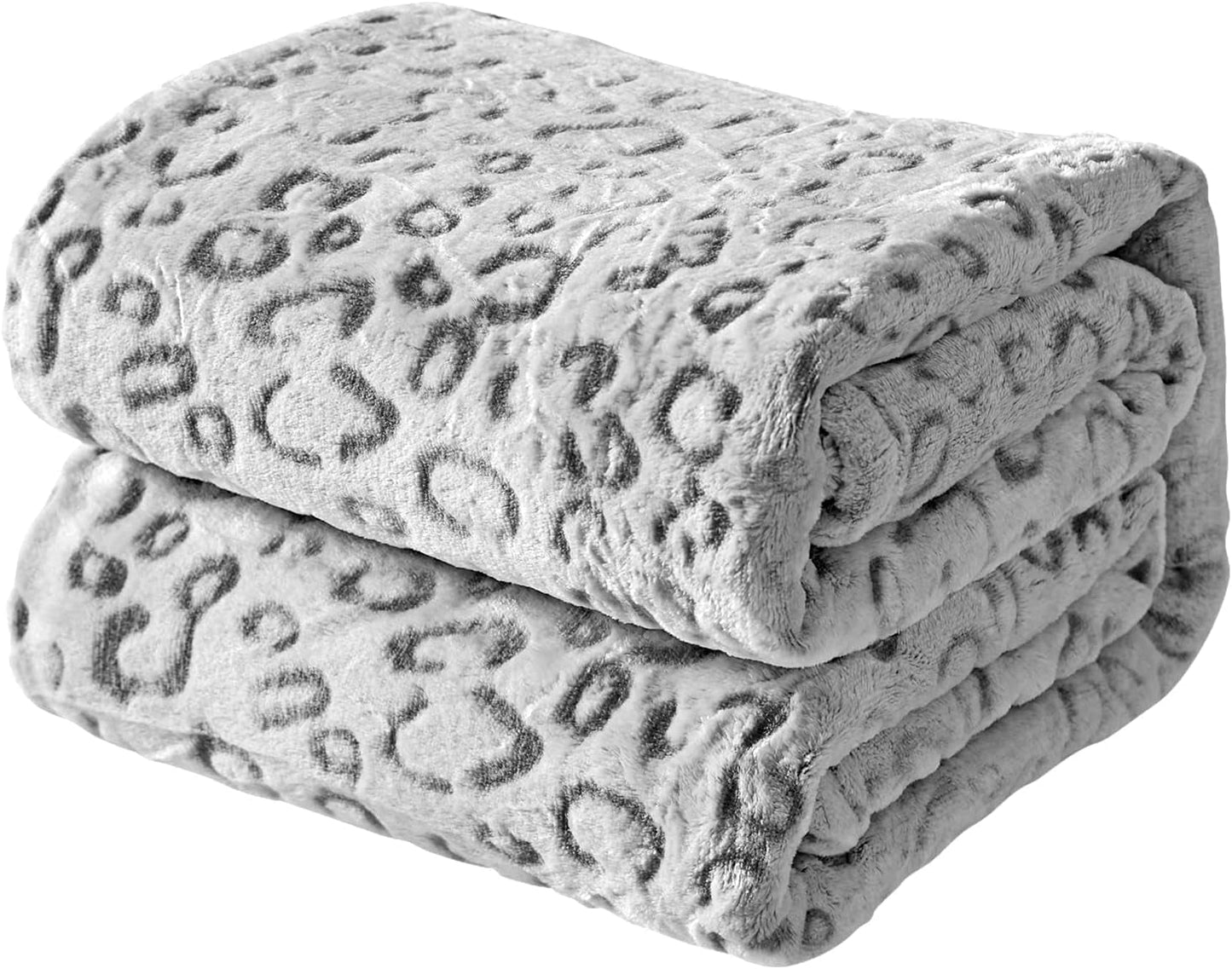 Plaid polaire flanelle FY FIBER HOUSE, couverture microfibre imprimé guépard 3D, 228 X 274 cm, violet Couettes et couettes Naty Shop Gris, motif léopard 40" X50"