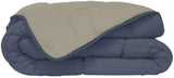 Poyet Motte Couette lavable avec housse fixe - 140X200 Cm - Bleu pétrole/beige mastic Couettes et couettes Naty Shop Gris 140 X 200 Cm