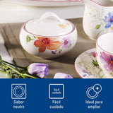 Villeroy & Boch - Sucrier Mariefleur, Couleurs assorties, Passe au lave-vaisselle, Passe au micro-ondes, Sucrier avec couvercle, Sucrier, Rangement, Accessoire à café, Vaisselle florale, Porcelaine Premium