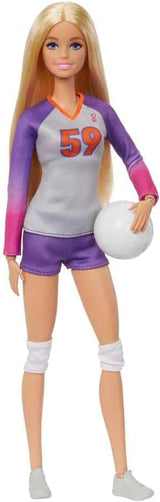 Barbie Made to Move - Poupée Joueuse de Volley-ball avec T-shirt et Ballon - 22 articulations pour un jeu réaliste, Comprend Volley-ball et vêtements de sport, HKT72 Naty Shop Modern Dolls