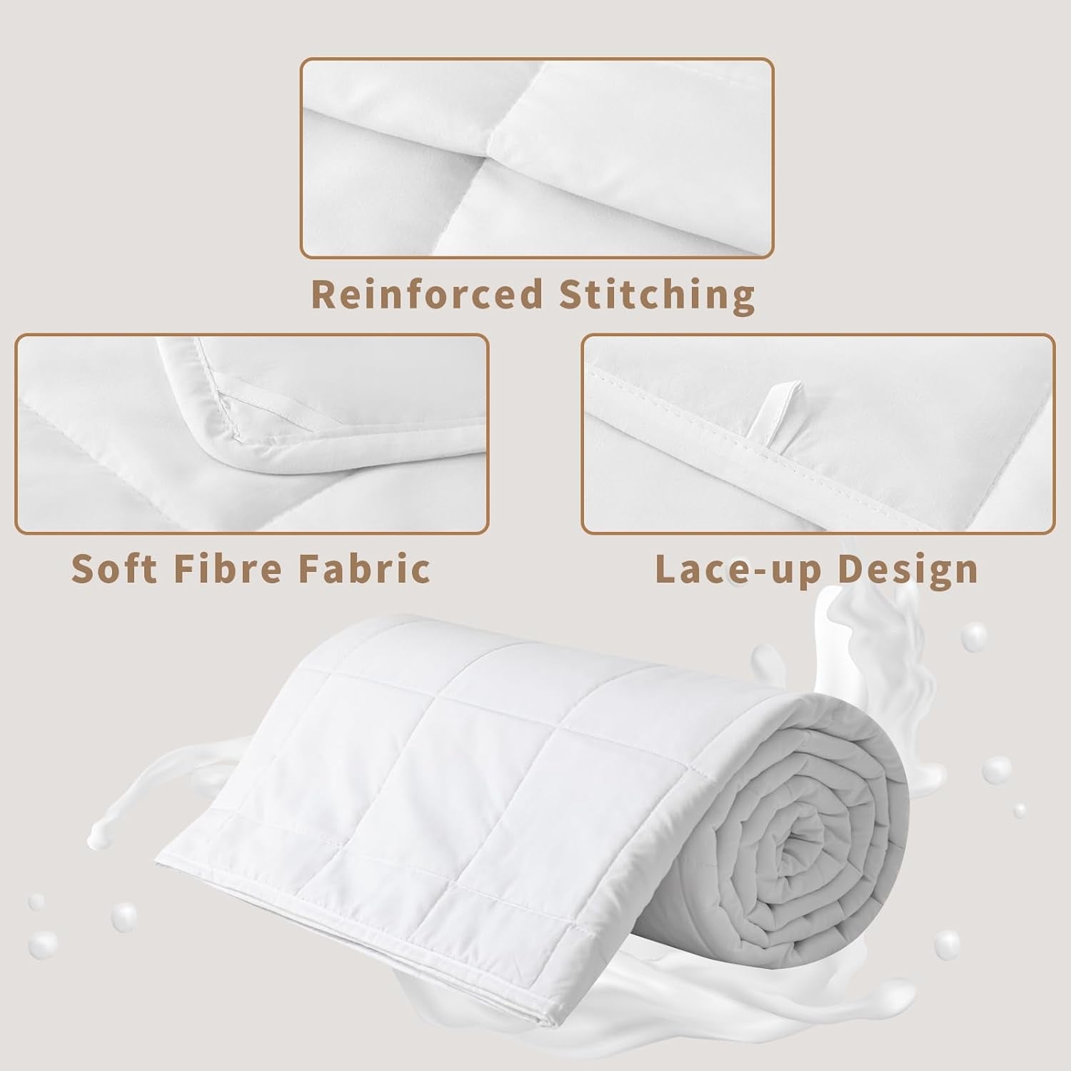 Couette d'été 155X220 Couette d'été légère Couettes 90 GSM Couette 155X220Cm Couette fine Utilisable sans housse Couette rafraîchissante Soft Cosy Blanc Couettes et couettes Naty Shop