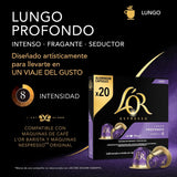 L'OR Espresso Koffiecups Lungo Profondo (200 Lungo Koffie Capsules, Gesicht voor Nespresso* Koffiemachines, Intensity 08/12, 100% Arabica Koffie, UTZ Gecertificeerd), 10 x 20 Cups