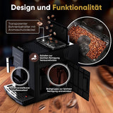 Machine à expresso ProfiCook® entièrement automatique avec mousseur à lait pour cappuccino | Broyeur conique | avec fonction chauffe-tasses | Pompe professionnelle italienne | Écran tactile | Expresso | PC KAV1281
