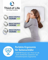 Oreiller pour dormir sur le côté GIANFAR | Oreiller orthopédique de soutien du cou | Mousse à mémoire de forme ultra fraîche contre les maux de gorge et les migraines | Couverture thermorégulatrice | Oreiller pour dormir sur le côté avec colonne cervicale 55X40X12/10 cm Oreillers orthopédiques cervicaux Naty Shop