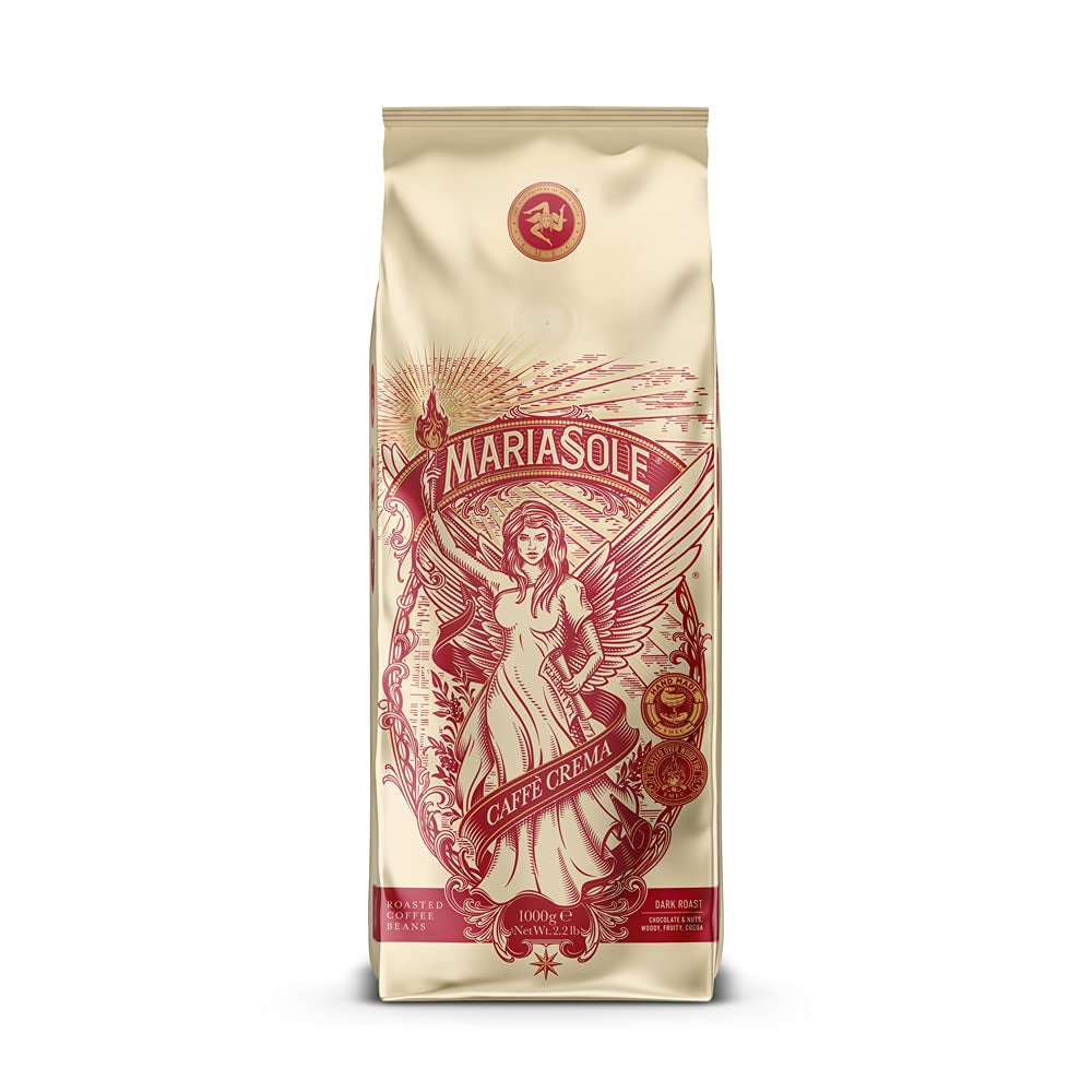 Caffè Crema 1 kg – Röstung traditionnel en Sicile sur feu de bois à la main – Machines à café haut de gamme pour automates et machines à café