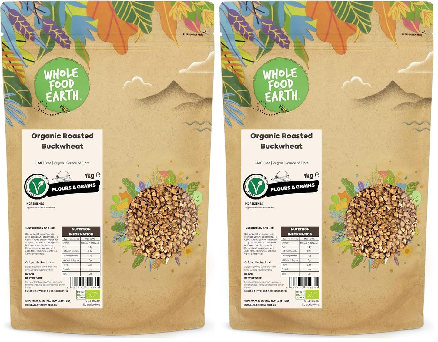 Sarrasin rôti biologique Wholefood Earth, 1 kg