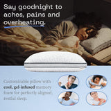 Coop Home Goods Eden Cool Oreiller réglable King Size Mousse à mémoire de forme infusée de gel Tissu Lulltra doux et respirant Idéal pour tous les dormeurs Respectueux de l'environnement Naty Shop Oreillers standard