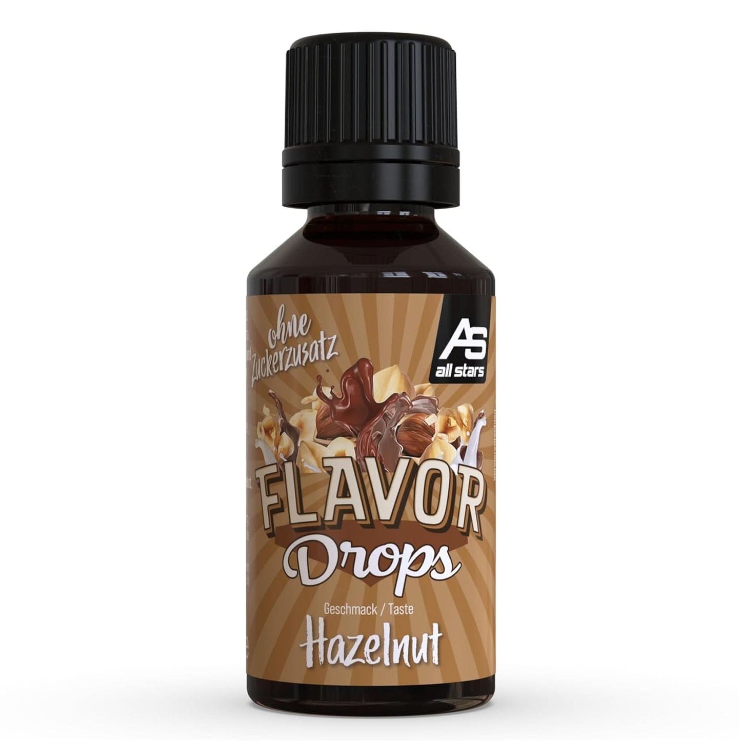 ALL STARS Flavor Drops, Gouttes aromatisées sans sucre ajouté et sans calories - Douceur et saveur pour l'alimentation, 30 ml Édulcorants Naty Shop Noisette 30 ml