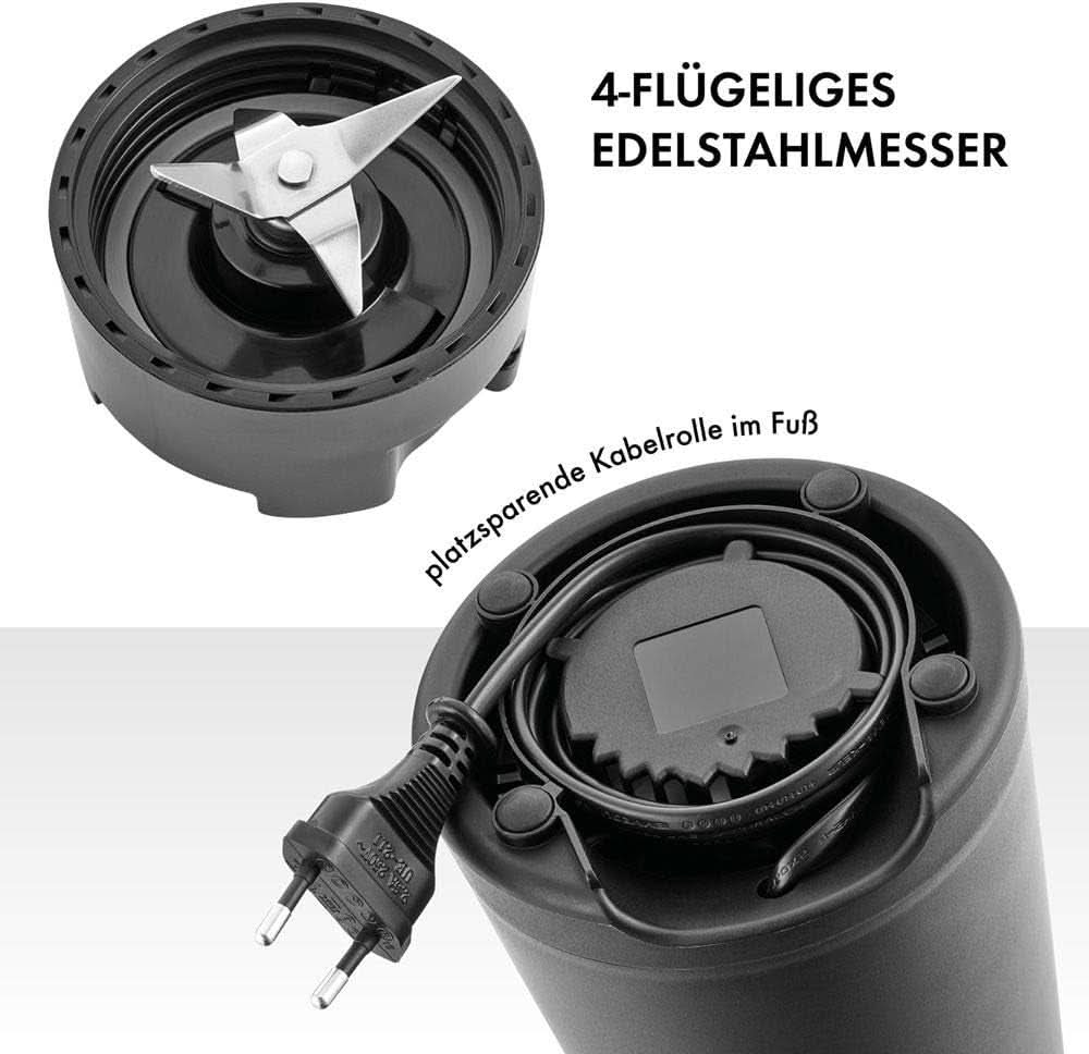 ZWILLING Batteur sur socle, Smoothie Maker, Inkl. Trinkflasche Mit Verschluss, 600 Ml, 300 Watt, Edelstahl/Kunststoff, Schwarz Kitchen Naty Shop