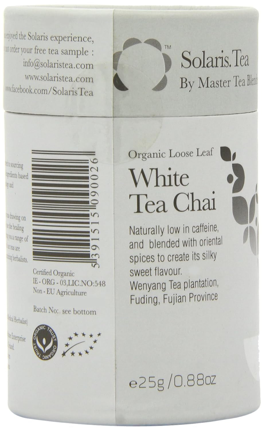 Solaris Thé bio Thé blanc Chai 25 g