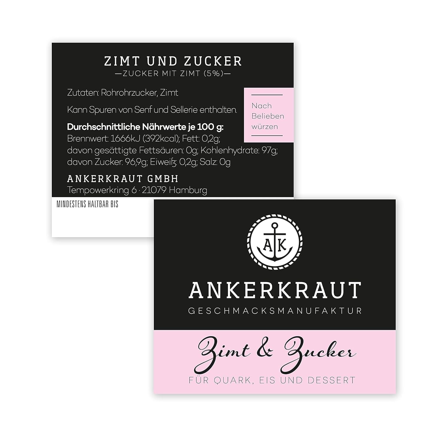 Ankerkraut Zimt & Zucker, 100g en verre de liège