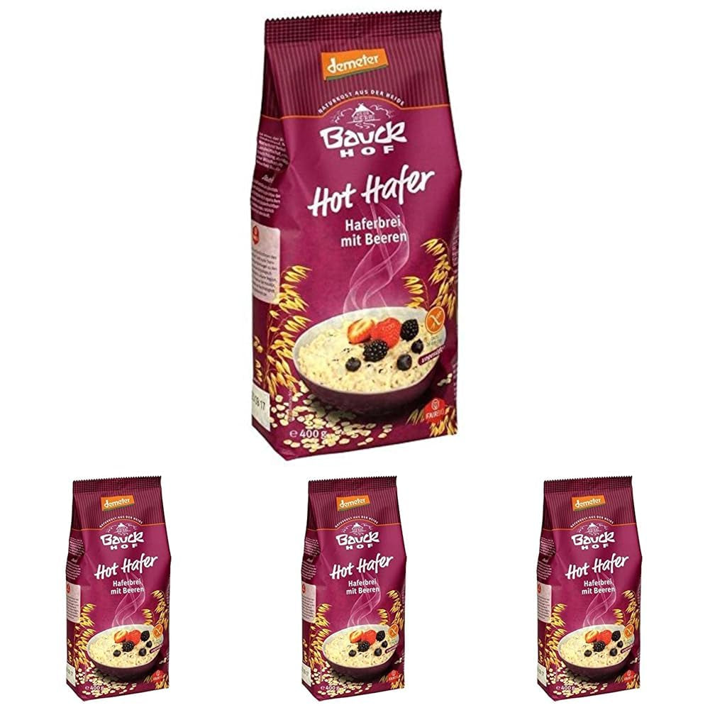 Hof Avoine chaude biologique aux baies, 400 g (paquet de 4)