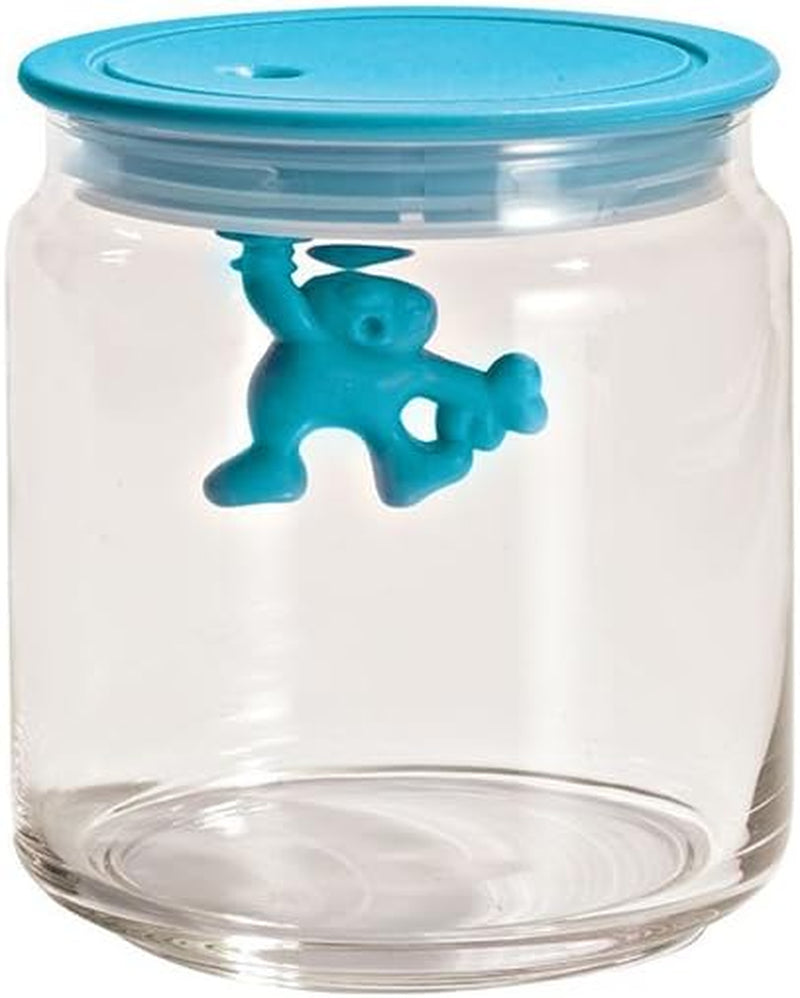 Alessi Bocal de Cuisine en Verre "Gianni" avec Couvercle Scellé, Résine Thermoplastique, Noir, 27,5 x 13,5 x 28 cm Boîtes de Conservation des Aliments Naty Shop Bleu Clair 10,2 x 10,2 x 12 cm
