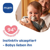 Sucettes MAM originales | 6-16 lundi | Ensemble de sucettes pour bébés et tout-petits | Acceptation 94% | Aide à prévenir l'alignement indésirable des dents | Sucettes pour bébé en silicone SkinSoft | Crocodile/Léo | Paquet de 4