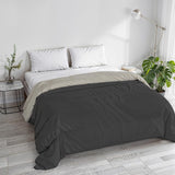Couette d'hiver basique, unie et doublée, vert foncé/crème, 200X245Cm Couettes et couettes Naty Shop Gris foncé/gris clair 250X245Cm