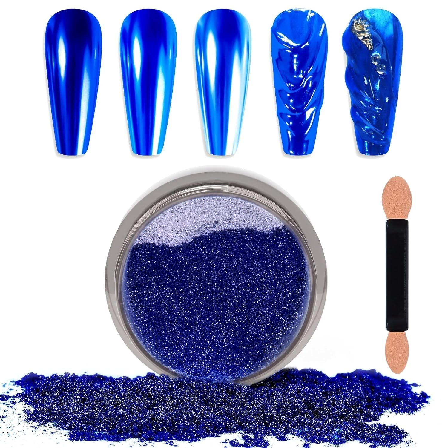 Chrome Nagel Pulver Spiegel Effekt Metallic Staub Holographische Glitter Glasierte Maniküre Dekoration Reflektierendes Pigment For DIY Gel Polish Nail Art, Harz Handwork, Geschenke for Gold