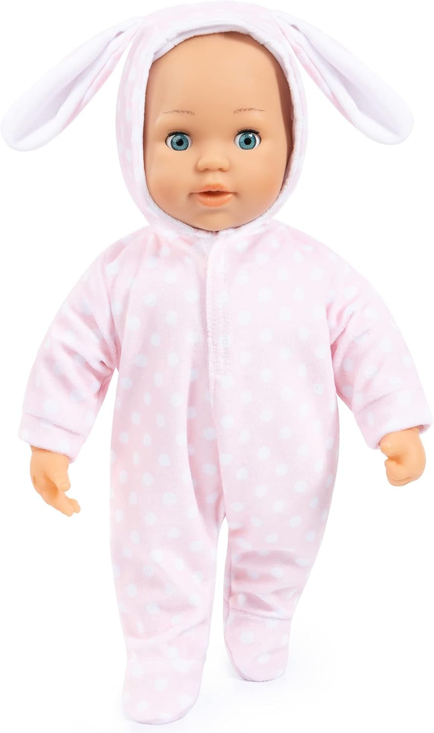 Bayer Design 93822AA Babypuppe Anna, spricht 24 Babylaute, weicher Körper, Schlafaugen, Schnuller, Flasche, 38 cm, rose, Small