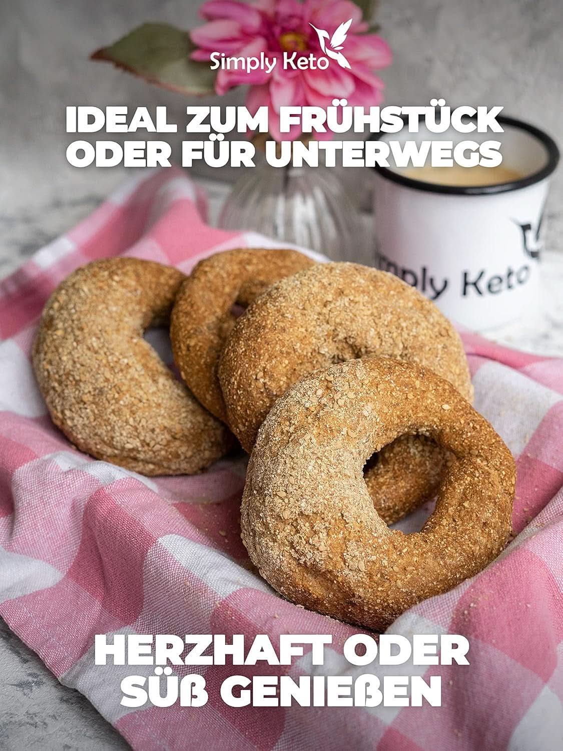 Mélange à pâtisserie pour bagel Simply Keto Lower Carb* pour régime faible en glucides* et cétogène - sans lactose et sans gluten - 335 grammes Naty Shop Kitchen