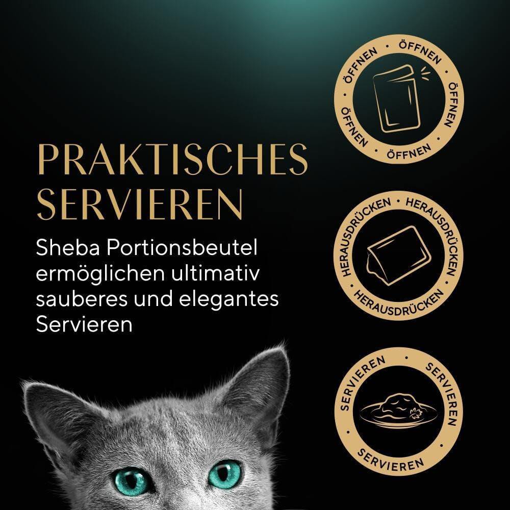 SHEBA Nature's Collection in Gravy - Nourriture humide pour chats de haute qualité, variété fine (MSC) en sachets portionnés - 72 x 85 g