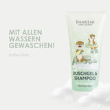 Jean & Len 2 en 1, Gel douche et shampoing pour enfants sensibles, 200 ml Douche et bain Naty Shop