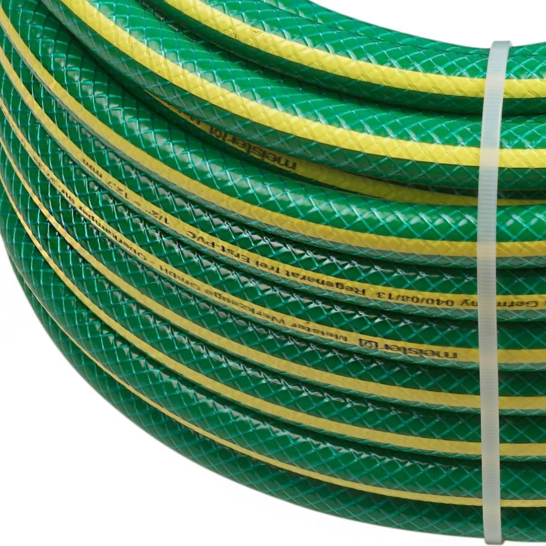 Tuyau d'arrosage tissé en croix Meister, 12,7 mm (1/2 pouce) - Longueur 30 m - Pour arroser de petites surfaces - Résistant à l'écrasement et à l'abrasion - Résistant aux UV, Tuyau d'arrosage en PVC vierge, Tuyau d'arrosage, 9930260