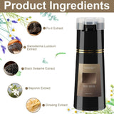 Shampoing pour coloration de cheveux, shampoing pour coloration instantanée 3 en 1, shampoing pour coloration instantanée des cheveux, shampoing pour coloration de cheveux noirs, shampoing pour coloration de cheveux (brun clair) Naty Shop Hair Dye