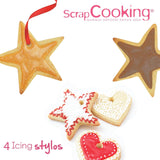 Scrapcooking - Marqueurs 4 pièces : or, chocolat, blanc et rouge - feutres comestibles décoratifs pour écrire et dessiner sur desserts, gâteaux et biscuits
