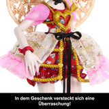 Poupée Monster High Scary Sweet Birthday Cupidon Asteria en robe de soirée rose et rouge avec accessoires à thème comme une invitation, un ballon, un cadeau et plus encore, JBG77