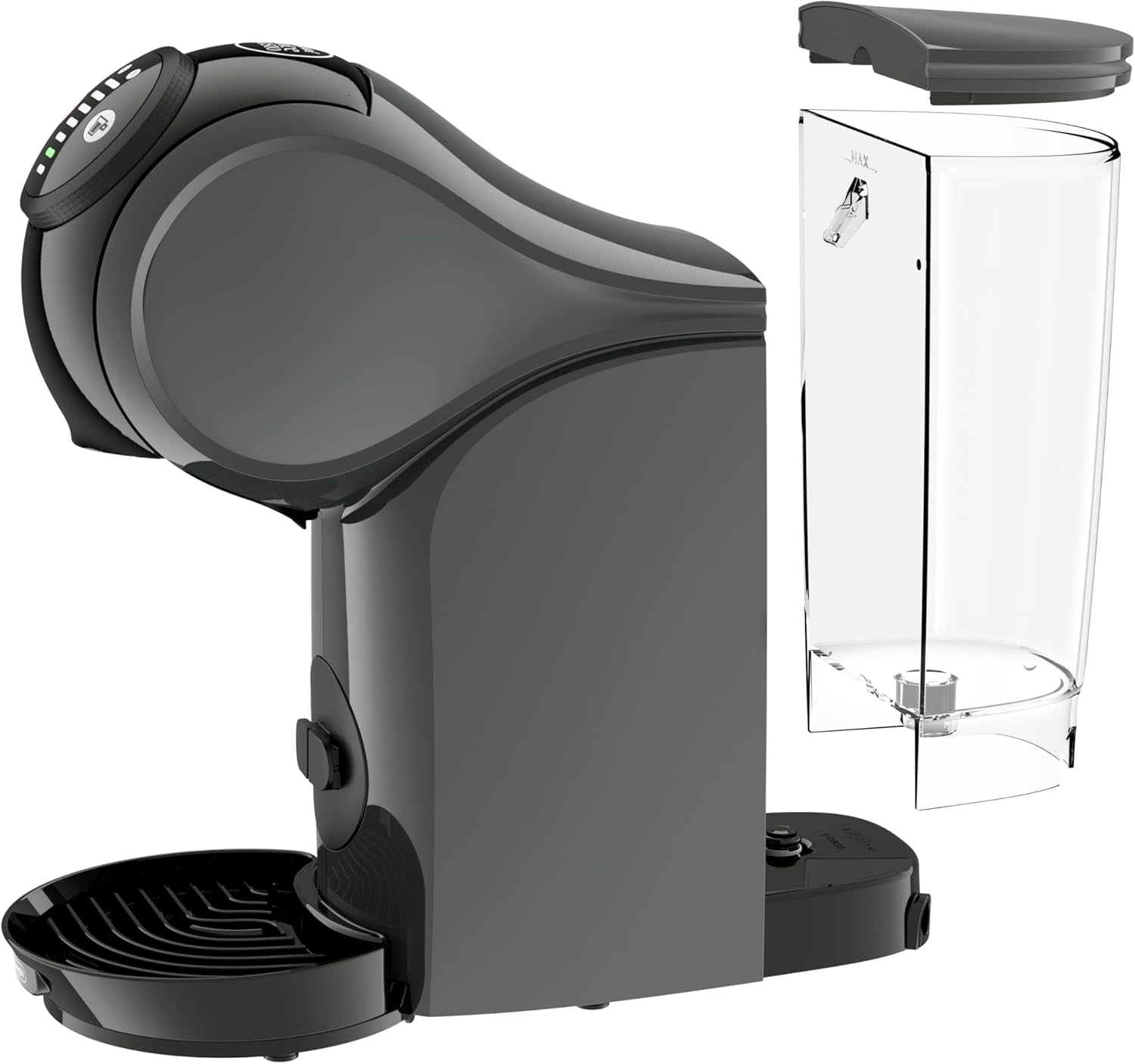 NESCAFÉ DOLCE GUSTO DeLonghi Dolce Gusto Genio S EDG226.A, Machine à expresso à capsules comprenant 3 capsules, design compact, bac d'égouttage réglable, 0,8 l, réservoir d'eau amovible, 1470 W, Anthracite