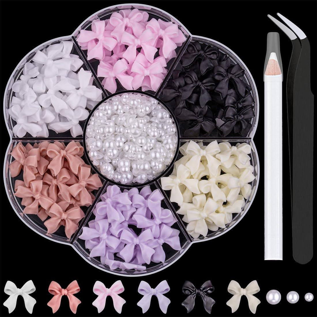1 Carton Nail Art Charms, Fleurs 3D Charms d'art, Acryl Blumen Nagel Strass Mit Ornamenten, Nagel Edelsteine, Nagel Zubehör Für Mädchen, Décoration d'art, DIY Handwork Nail Design