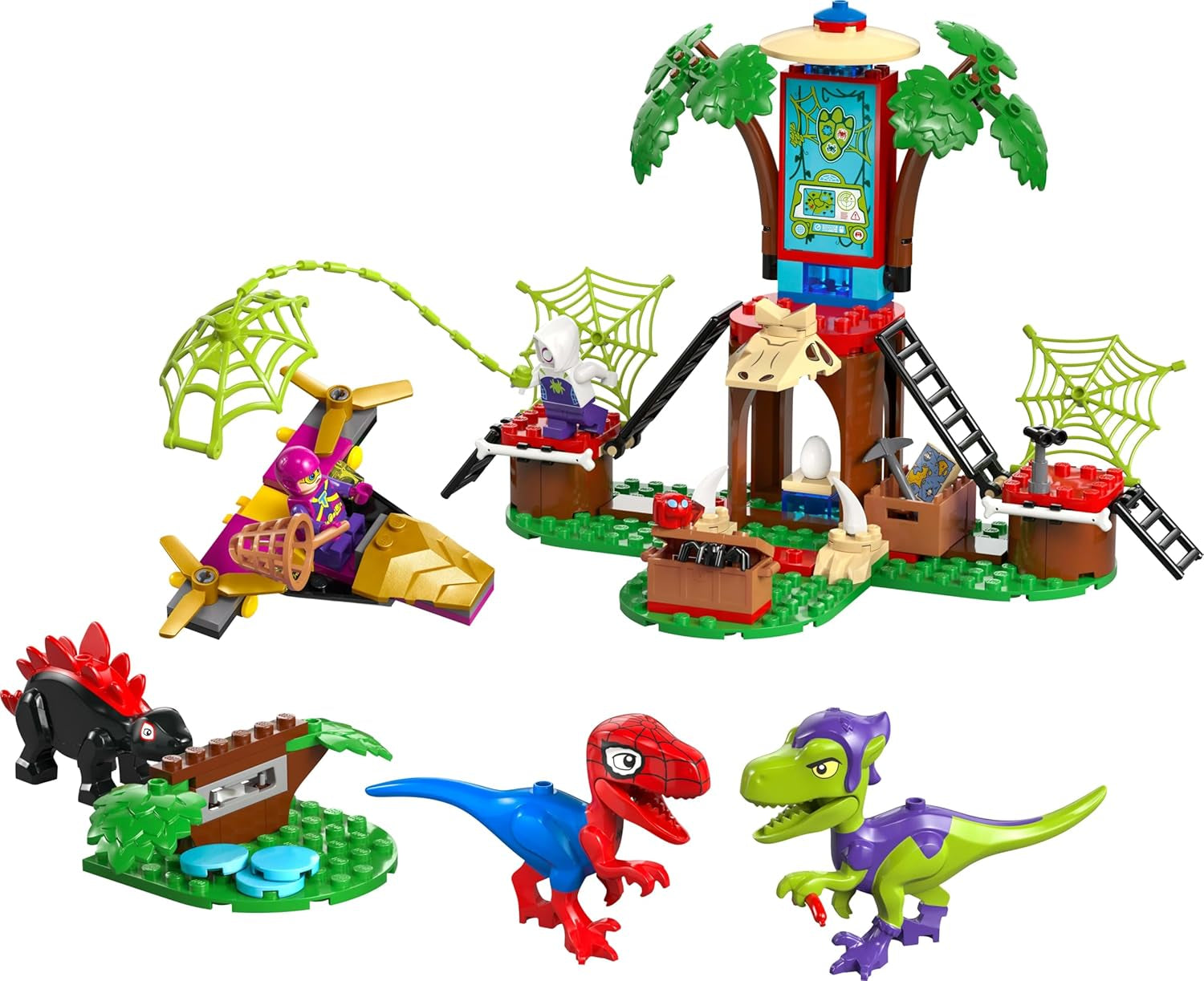LEGO Marvel Showdown à la cabane dans les arbres : Spidey-Rex contre. Gobby-Raptor, ensemble de construction et de jeu dinosaure, jouet dinosaure cadeau pour garçons et filles à partir de 4 ans, Spidey et ses super amis 11200 ensembles de construction Besuche an LEGO-Store