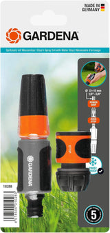 Kit de pulvérisation Gardena pour tuyaux de 13 mm (1/2") et 15 mm (5/8") : kit de pulvérisation de nettoyage avec Aquastop pour un changement rapide de raccord (18288-20)