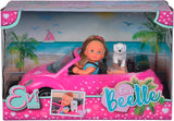 Simba 105731539 - Evi Love Beetle Evi's, Evi avec voiture, voiture : 22 cm, avec chien, poupée mannequin, 12 cm, pour enfants à partir de 3 ans