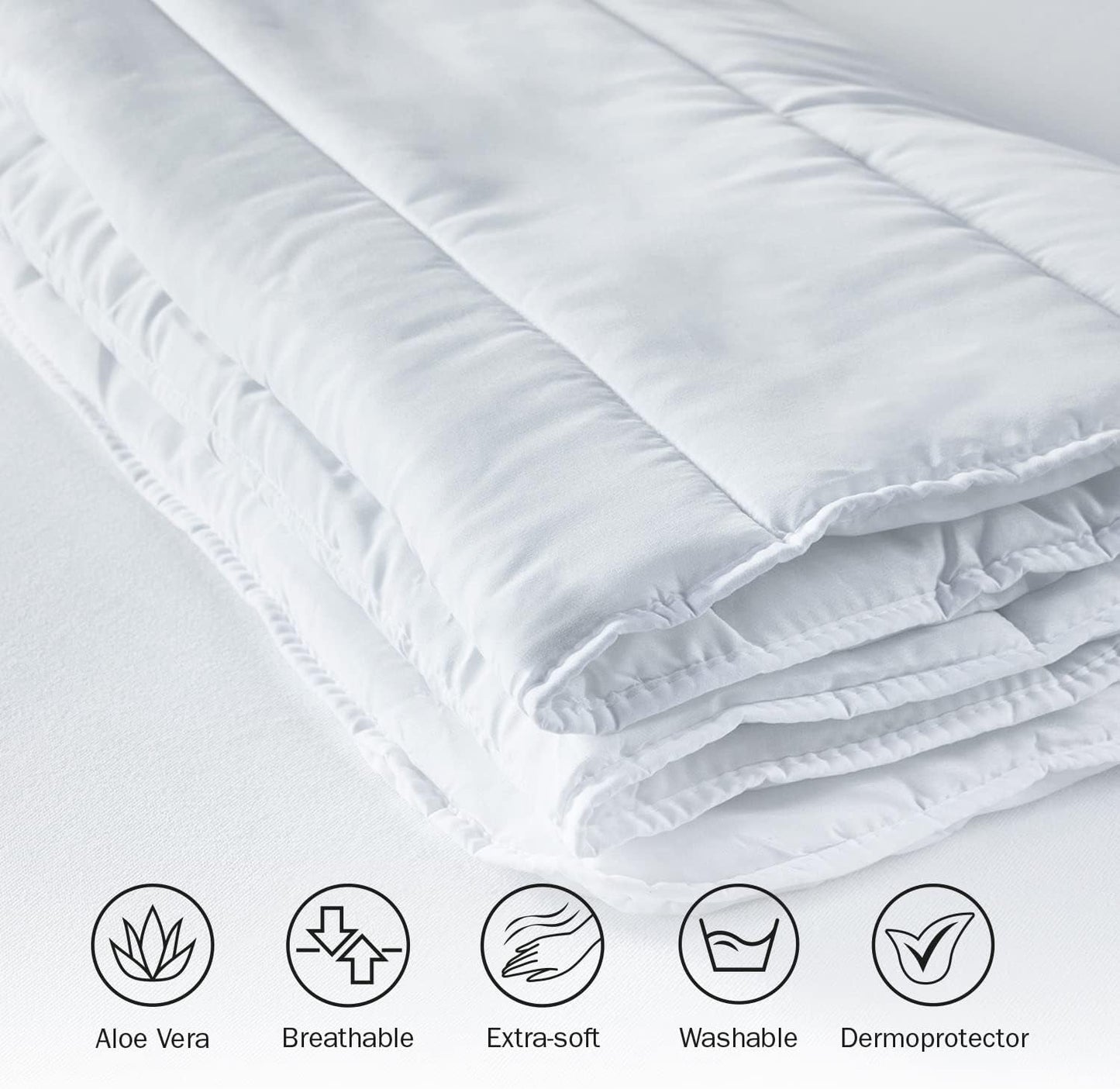 Couette en fibre Pikolin Home, Anti-acariens, Printemps, Été, 150 G, Couette, Hypoallergénique, Respirant, Différentes tailles, RF07 Couettes et couettes Naty Shop