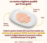 almo nature HFC Natural - Nourriture humide pour chats - au poulet - Qualité humaine, Sans gluten, Monoprotéine - 55g, paquet de 6
