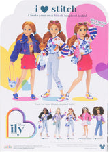Poupées mannequins Disney ILY 4EVER Stitch aux cheveux rouges, mesurant 29 cm, avec 13 points d'articulation, deux tenues complètes mix and match et une bague Mickey scintillante pour vous !