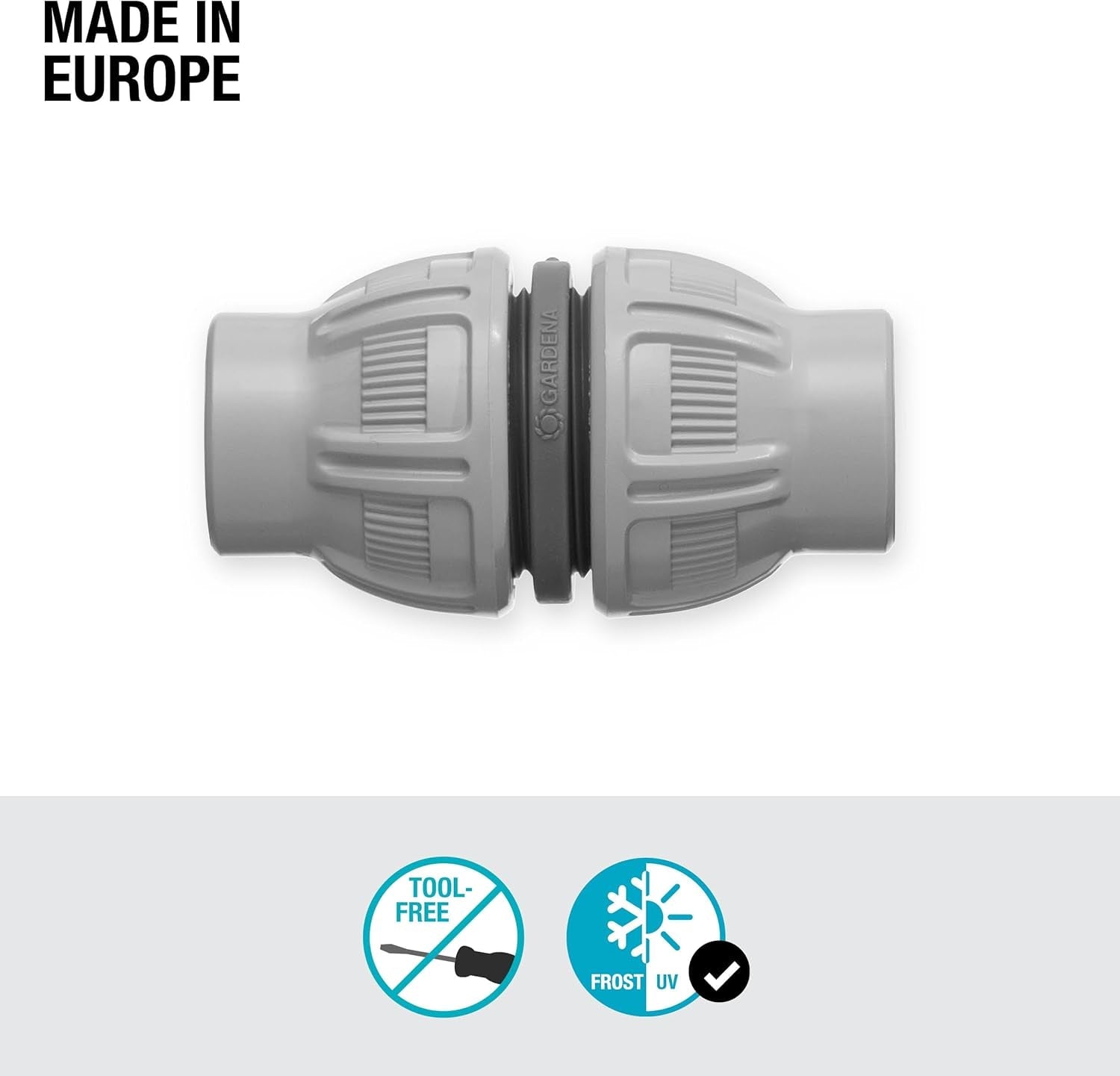 Gardena Liano Repairer 1/2" : Raccordement pratique de deux extrémités de tuyau Liano, réparation durable des tuyaux textiles endommagés, résistant au gel et aux UV (18230-20)