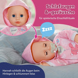 BABY Born Hannah Play with Me - Poupée bébé avec 5 fonctions - Corps en matière douce avec accessoires - Poupée de 36 cm - Fonctionne sur batterie - Convient aux enfants à partir de 1 an